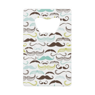 Mustache patroon, retro-stijl 2 creditkaart flessenopener