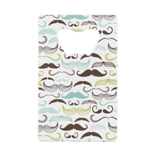 Mustache patroon, retro-stijl 2 creditkaart flessenopener (Voorkant)