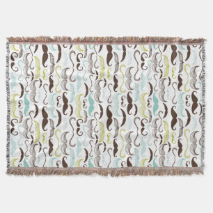 Mustache patroon, retro-stijl 2 deken