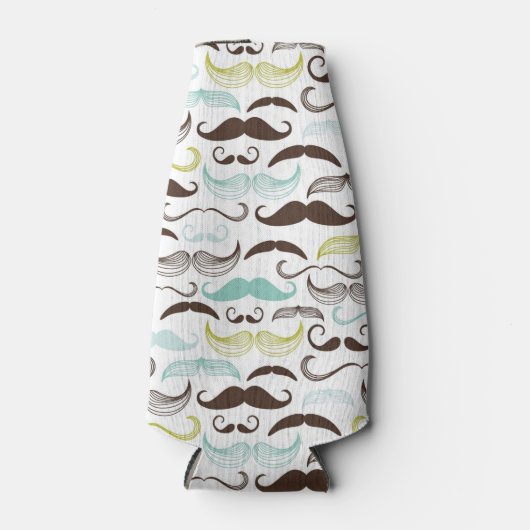 Mustache patroon, retro-stijl 2 flesjeskoeler (Voorkant)