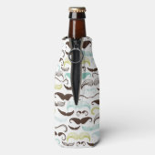 Mustache patroon, retro-stijl 2 flesjeskoeler (Fles Achterkant)