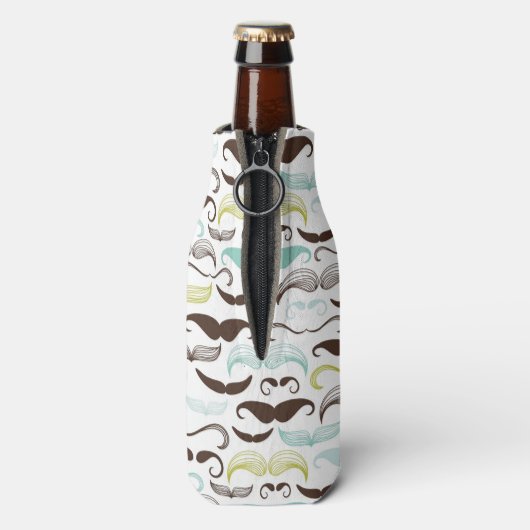 Mustache patroon, retro-stijl 2 flesjeskoeler (Fles Achterkant)