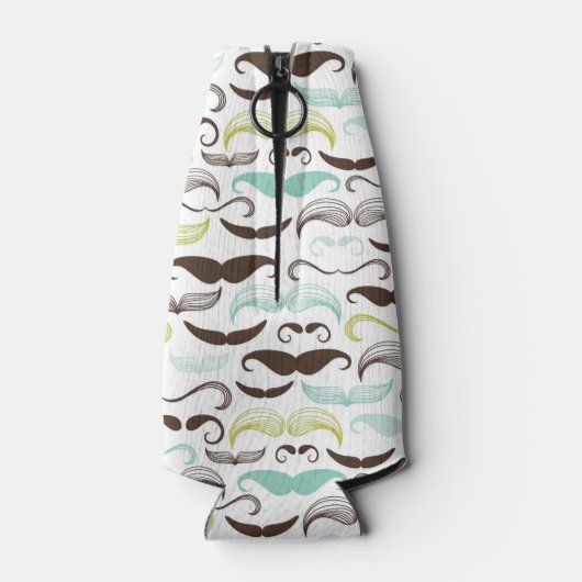 Mustache patroon, retro-stijl 2 flesjeskoeler (Achterkant)