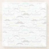 Mustache patroon, retro-stijl 2 glazen onderzetter (Achterkant)