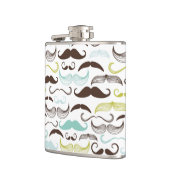 Mustache patroon, retro-stijl 2 heupfles (Links)