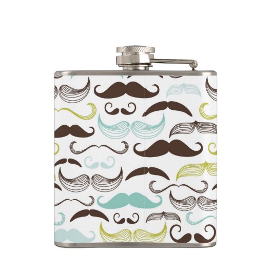Mustache patroon, retro-stijl 2 heupfles (Achterkant)