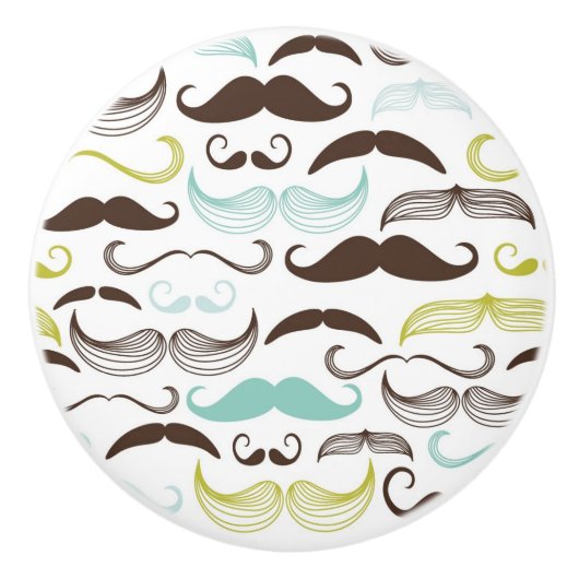 Mustache patroon, retro-stijl 2 keramische knop (Voorkant)
