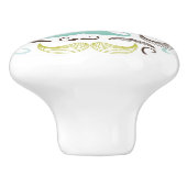 Mustache patroon, retro-stijl 2 keramische knop (Zijkant)