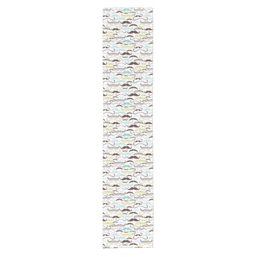 Mustache patroon, retro-stijl 2 korte tafelloper (Voorkant)