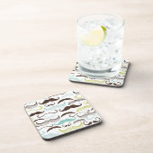 Mustache patroon, retro-stijl 2 onderzetter (Rechterzijde)