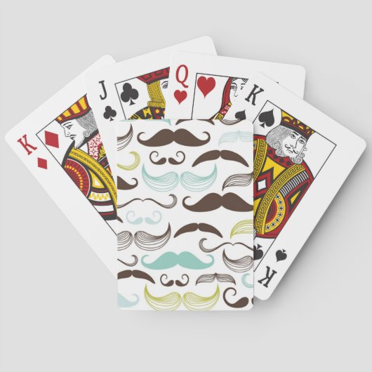 Mustache patroon, retro-stijl 2 pokerkaarten (Achterkant)