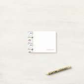 Mustache patroon, retro-stijl 2 post-it® notes (Op bureau)