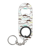 Mustache patroon, retro-stijl 2 sleutelhanger flessenopener (Voorkant)