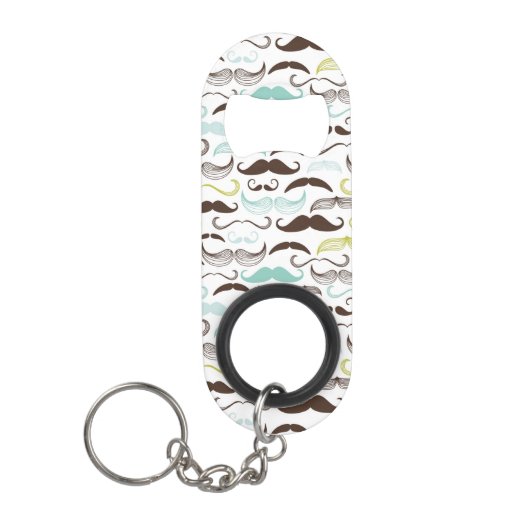 Mustache patroon, retro-stijl 2 sleutelhanger flessenopener (Voorkant)