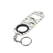 Mustache patroon, retro-stijl 2 sleutelhanger flessenopener (Achterkant Gekanteld)