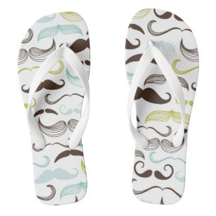 Mustache patroon, retro-stijl 2 teenslippers