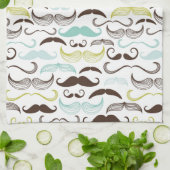 Mustache patroon, retro-stijl 2 theedoek (Gevouwen)