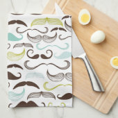 Mustache patroon, retro-stijl 2 theedoek (Quarter Fold)