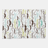 Mustache patroon, retro-stijl 2 theedoek (Horizontaal)