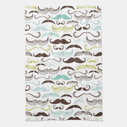 Mustache patroon, retro-stijl 2 theedoek (Verticaal)