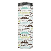 Mustache patroon, retro-stijl 2 thermosbeker (Achterkant)