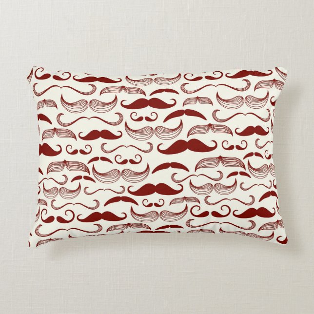 Mustache patroon, retro-stijl 3 accent kussen (Voorkant)