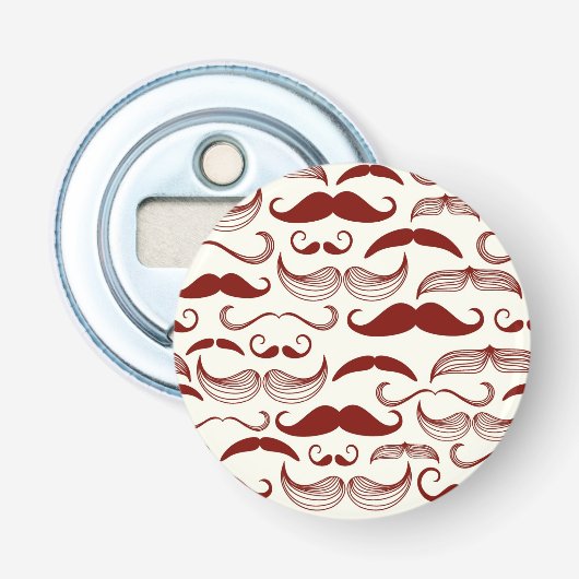Mustache patroon, retro-stijl 3 button flesopener (Voorkant)