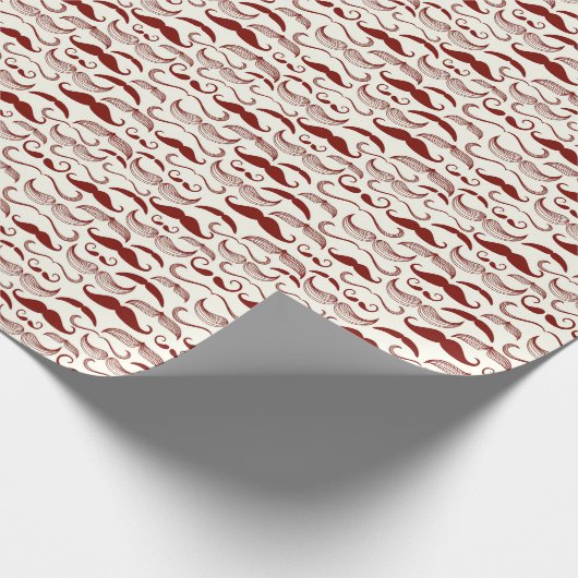 Mustache patroon, retro-stijl 3 cadeaupapier (Hoek)