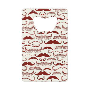 Mustache patroon, retro-stijl 3 creditkaart flessenopener