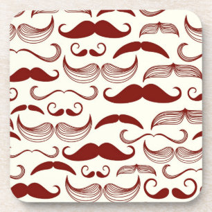 Mustache patroon, retro-stijl 3 drankjes onderzetter