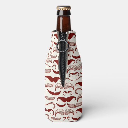 Mustache patroon, retro-stijl 3 flesjeskoeler (Fles Achterkant)