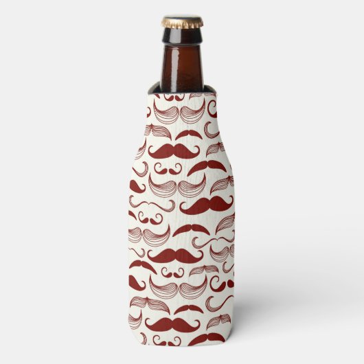 Mustache patroon, retro-stijl 3 flesjeskoeler (Fles Voorkant)