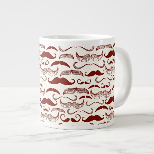 Mustache patroon, retro-stijl 3 grote koffiekop (Voorkant rechts)