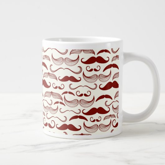 Mustache patroon, retro-stijl 3 grote koffiekop (Rechts)