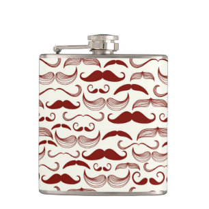 Mustache patroon, retro-stijl 3 heupfles