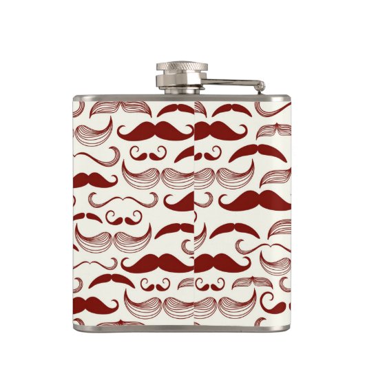 Mustache patroon, retro-stijl 3 heupfles (Achterkant)