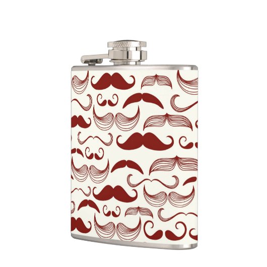Mustache patroon, retro-stijl 3 heupfles (Links)