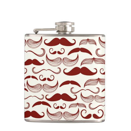 Mustache patroon, retro-stijl 3 heupfles (Voorkant)