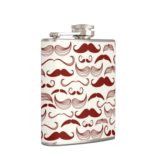 Mustache patroon, retro-stijl 3 heupfles (Rechts)