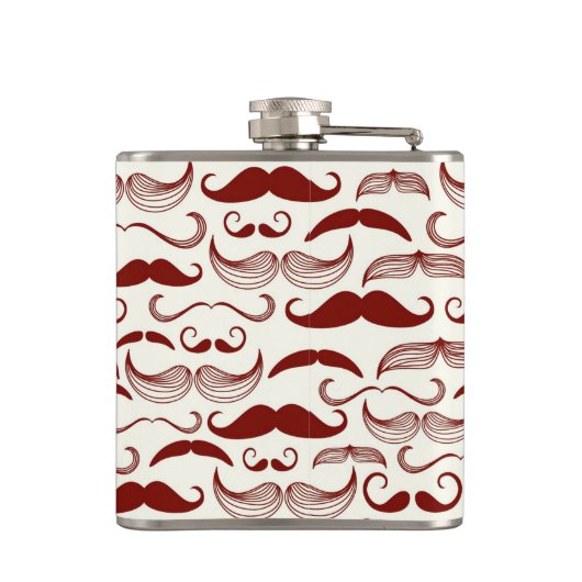Mustache patroon, retro-stijl 3 heupfles (Achterkant)