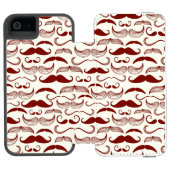 Mustache patroon, retro-stijl 3 incipio iPhone portemonnee hoesje (Agenda Open)