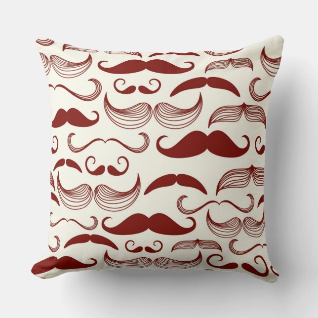 Mustache patroon, retro-stijl 3 kussen (Voorkant)