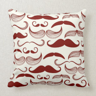 Mustache patroon, retro-stijl 3 kussen