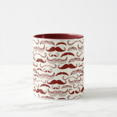 Mustache patroon, retro-stijl 3 mok (Midden)