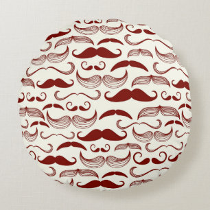 Mustache patroon, retro-stijl 3 rond kussen