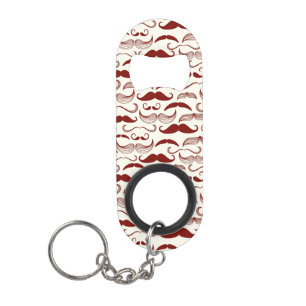 Mustache patroon, retro-stijl 3 sleutelhanger flessenopener
