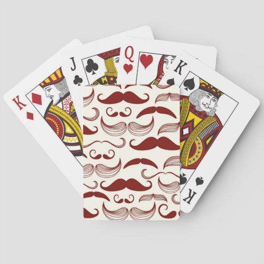 Mustache patroon, retro-stijl 3 speelkaarten (Achterkant)
