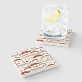 Mustache patroon, retro-stijl 3 stenen onderzetter (Zijkant)