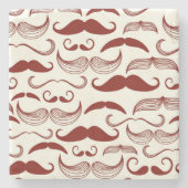 Mustache patroon, retro-stijl 3 stenen onderzetter (Voorkant)