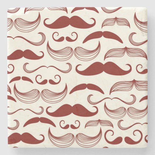 Mustache patroon, retro-stijl 3 stenen onderzetter (Voorkant)